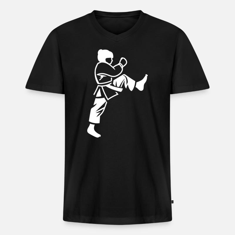 Taekwondo - Männer Premium Bio T-Shirt mit V-Ausschnitt - Schwarz