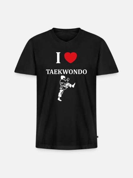 Taekwondo - Men's Premium Organic T-shirt with V-neck - black