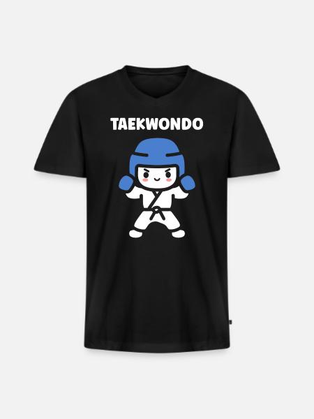 Taekwondo - Men's Premium Organic T-shirt with V-neck - black