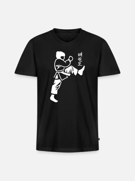 Taekwondo - Men's Premium Organic T-shirt with V-neck - black