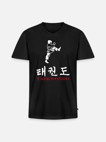 taekwondo - T-shirt encolure en V Premium bio Homme - noir