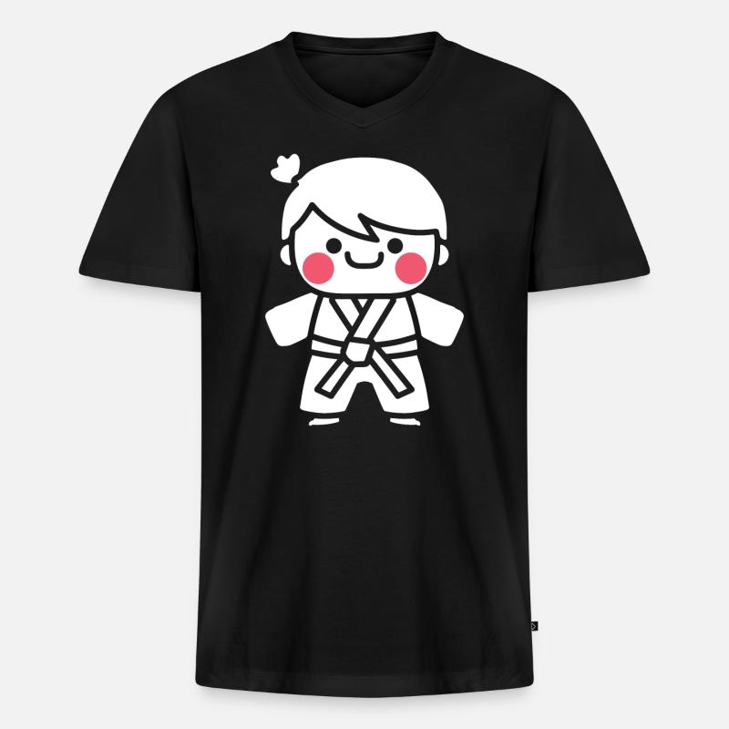 Jiu Jitsu - Männer Premium Bio T-Shirt mit V-Ausschnitt - Schwarz