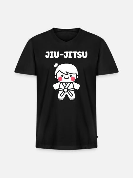 Jiu Jitsu - Men's Premium Organic T-shirt with V-neck - black