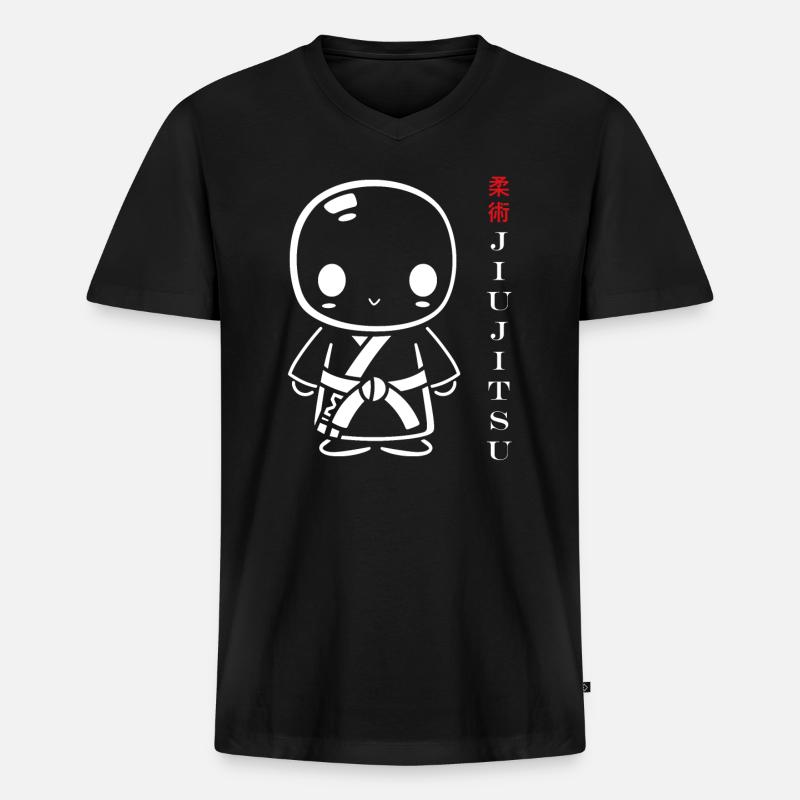 Jiu Jitsu - Männer Premium Bio T-Shirt mit V-Ausschnitt - Schwarz