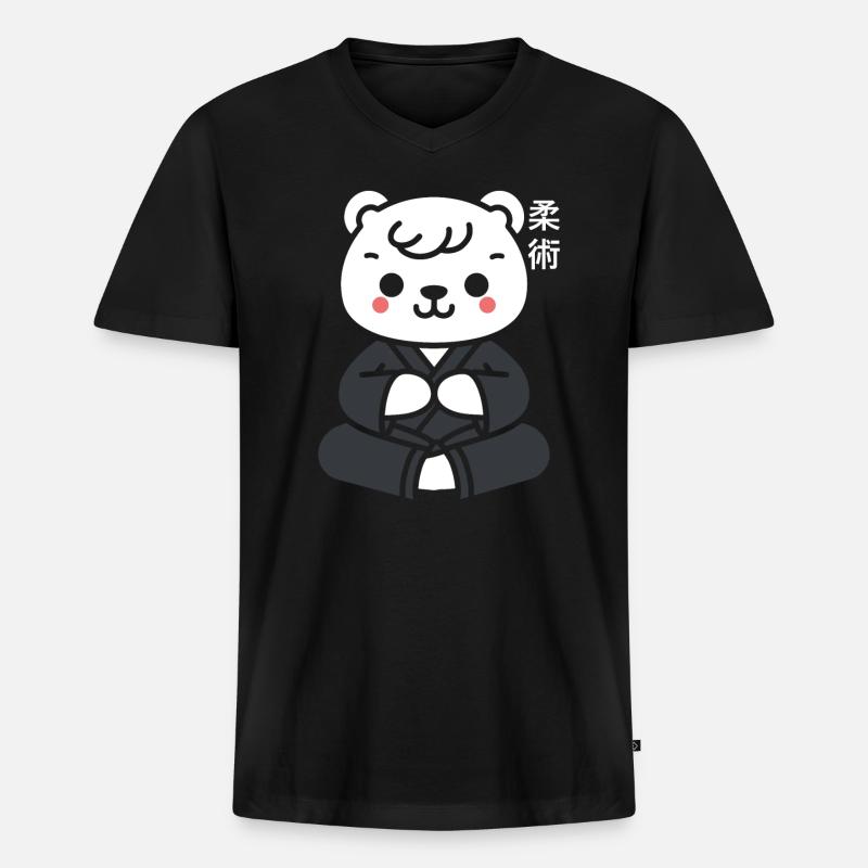 Jiu Jitsu - Männer Premium Bio T-Shirt mit V-Ausschnitt - Schwarz