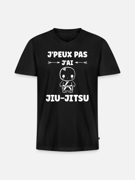 Jiu Jitsu - Männer Premium Bio T-Shirt mit V-Ausschnitt - Schwarz