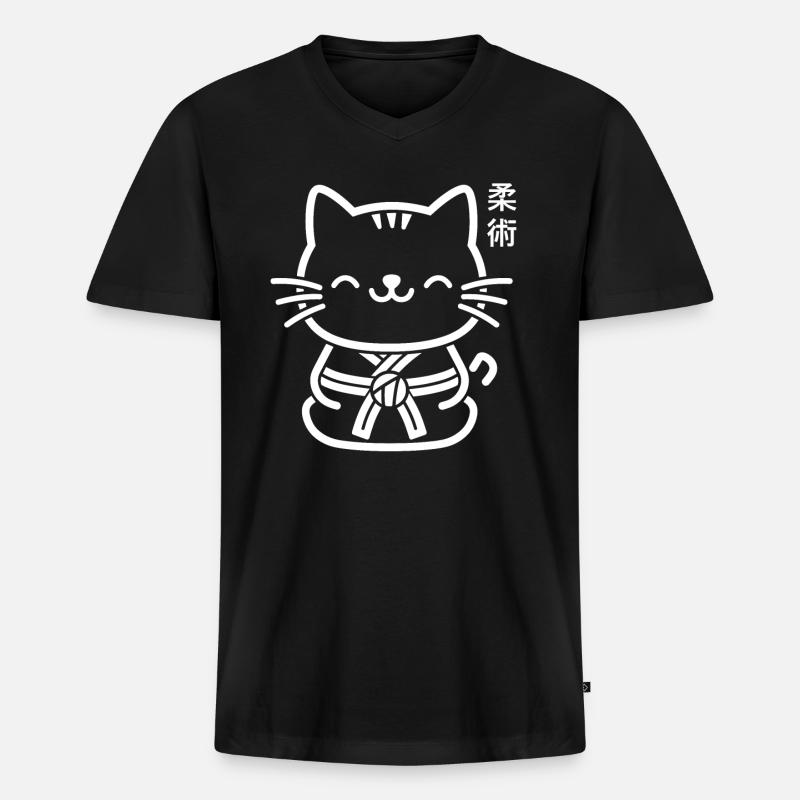 Jiu Jitsu - Männer Premium Bio T-Shirt mit V-Ausschnitt - Schwarz