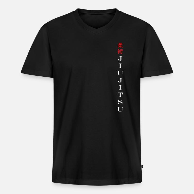 Jiu Jitsu - Männer Premium Bio T-Shirt mit V-Ausschnitt - Schwarz
