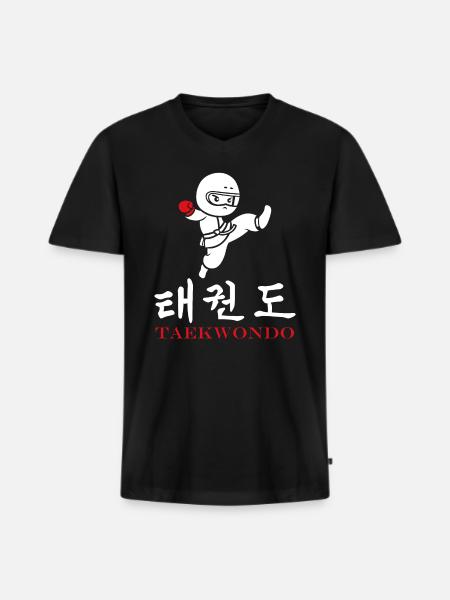 Taekwondo - Men's Premium Organic T-shirt with V-neck - black