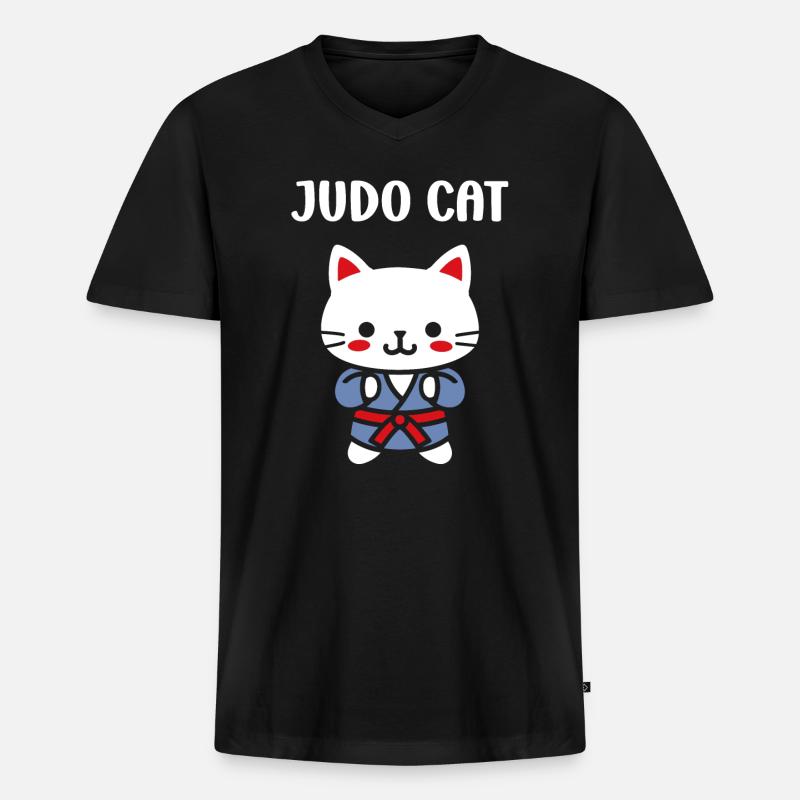 judo - Men's Premium Organic T-shirt with V-neck - black