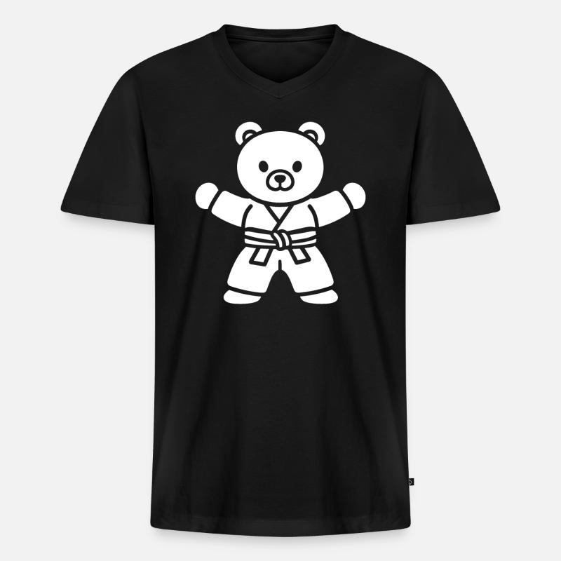 Judo - Männer Premium Bio T-Shirt mit V-Ausschnitt - Schwarz