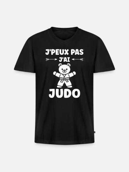 Judo - Männer Premium Bio T-Shirt mit V-Ausschnitt - Schwarz