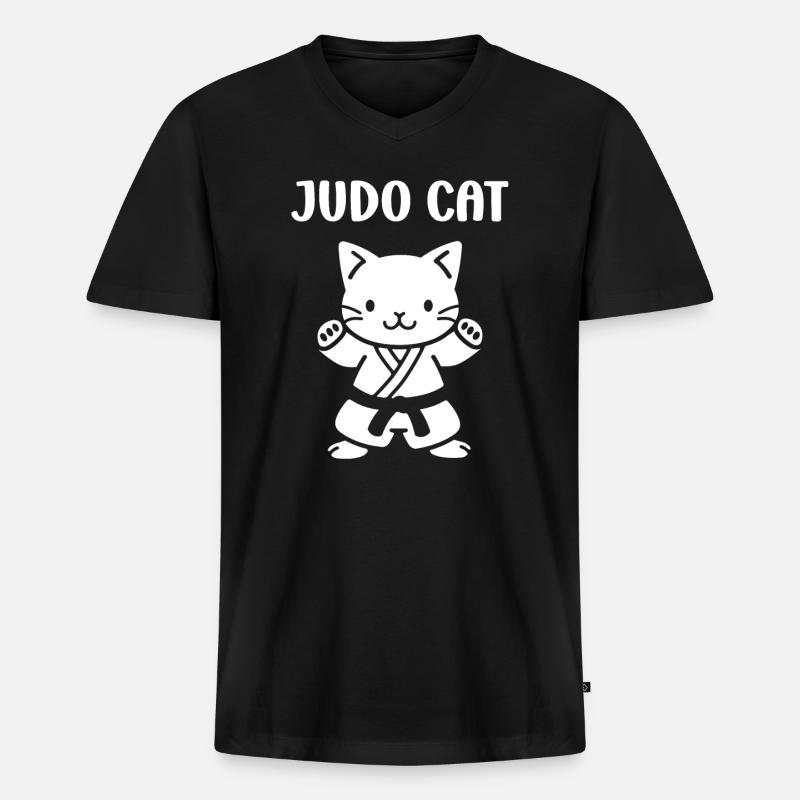 Judo - Männer Premium Bio T-Shirt mit V-Ausschnitt - Schwarz