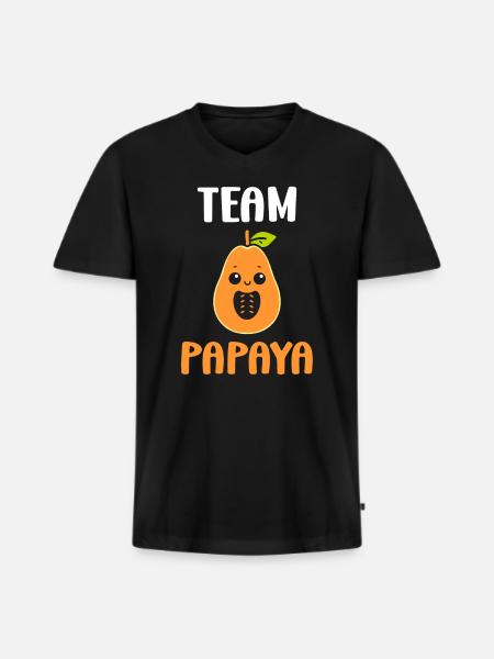 Papaya - Men's Premium Organic T-shirt with V-neck - black