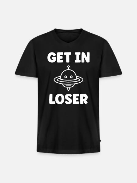 flying saucer - Men's Premium Organic T-shirt with V-neck - black
