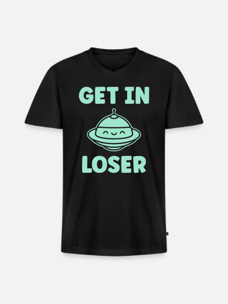 flying saucer - Men's Premium Organic T-shirt with V-neck - black