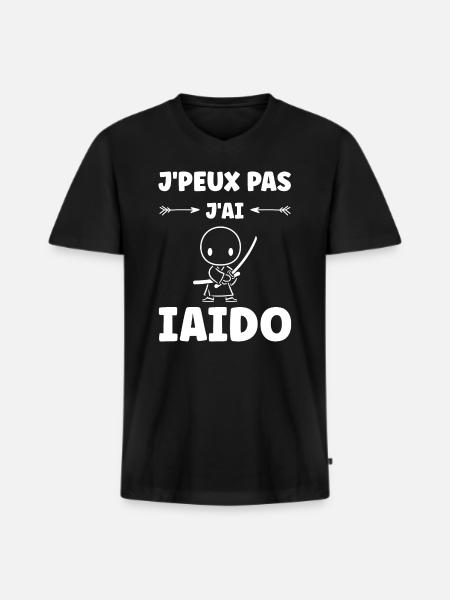 iaido - T-shirt encolure en V Premium bio Homme - noir