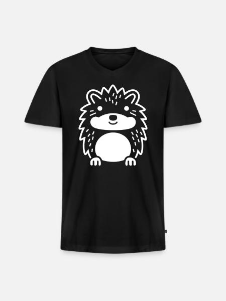 Hérisson - T-shirt encolure en V Premium bio Homme - noir