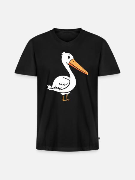 pelican - Men's Premium Organic T-shirt with V-neck - black