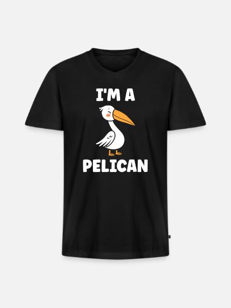Pelican - Men's Premium Organic T-shirt with V-neck - black