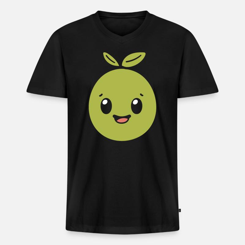 Olive - Männer Premium Bio T-Shirt mit V-Ausschnitt - Schwarz