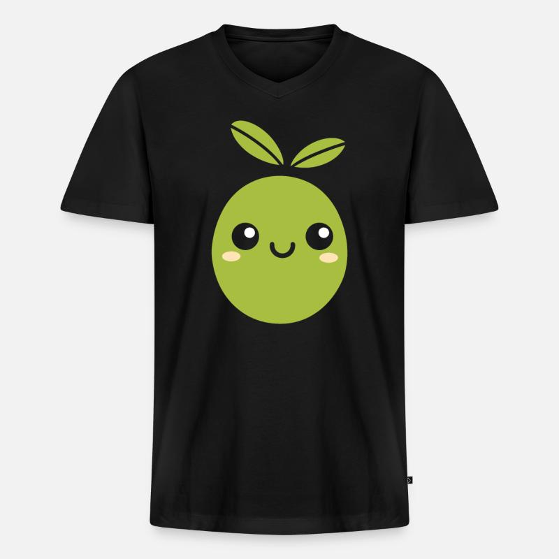 Olive - Männer Premium Bio T-Shirt mit V-Ausschnitt - Schwarz