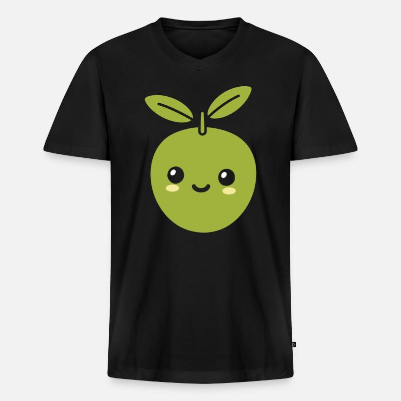 Olive - Männer Premium Bio T-Shirt mit V-Ausschnitt - Schwarz