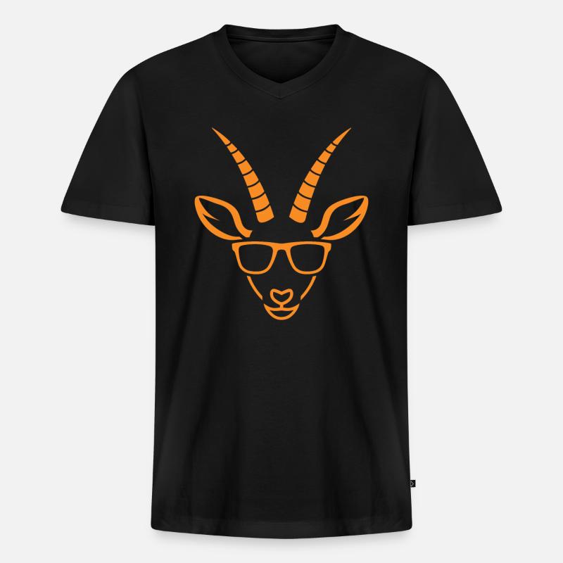 Gazelle - Männer Premium Bio T-Shirt mit V-Ausschnitt - Schwarz