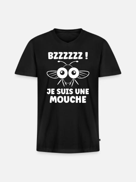 Insect Quote Fly Humor - Men's Premium Organic T-shirt with V-neck - black