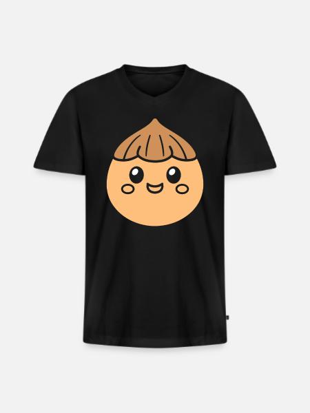 Hazelnut - Men's Premium Organic T-shirt with V-neck - black