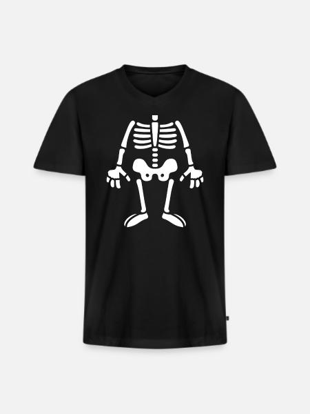 Skeleton - Men's Premium Organic T-shirt with V-neck - black