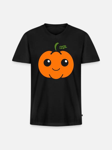 Pumpkin - Men's Premium Organic T-shirt with V-neck - black