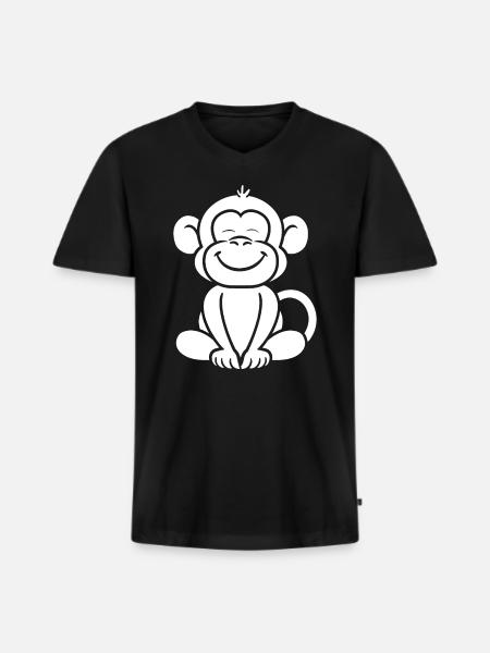 Baboon monkey - Men's Premium Organic T-shirt with V-neck - black