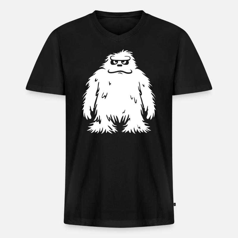 Yeti - Männer Premium Bio T-Shirt mit V-Ausschnitt - Schwarz