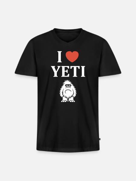 Yeti - Men's Premium Organic T-shirt with V-neck - black
