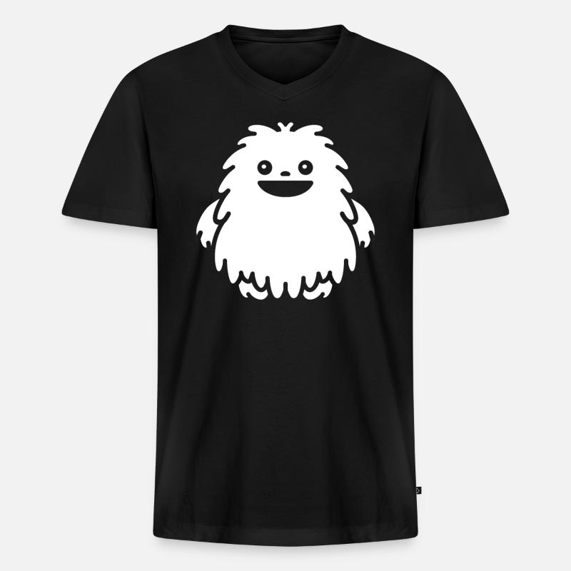 Yeti - Männer Premium Bio T-Shirt mit V-Ausschnitt - Schwarz