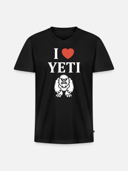 Yeti - Men's Premium Organic T-shirt with V-neck - black