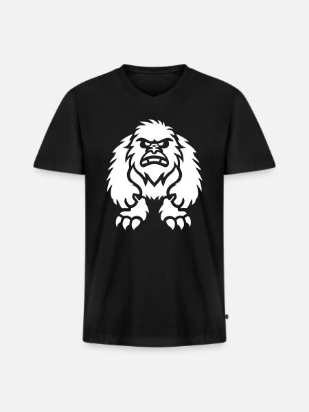 Yeti - Men's Premium Organic T-shirt with V-neck - black