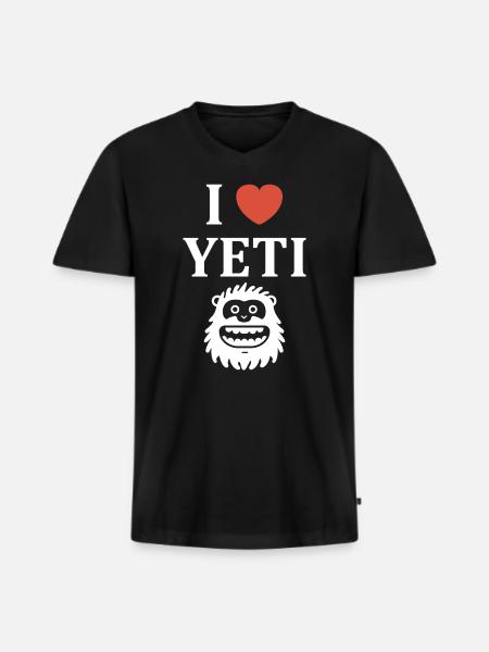 Yeti - Men's Premium Organic T-shirt with V-neck - black