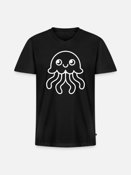 Jellyfish - Men's Premium Organic T-shirt with V-neck - black