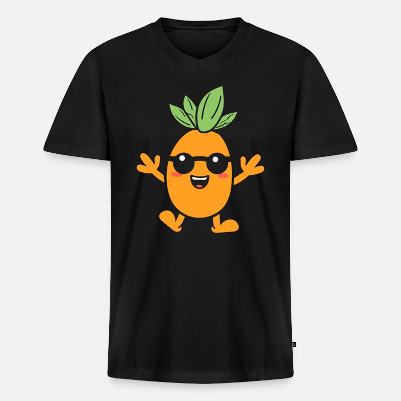 Karotte - Männer Premium Bio T-Shirt mit V-Ausschnitt - Schwarz