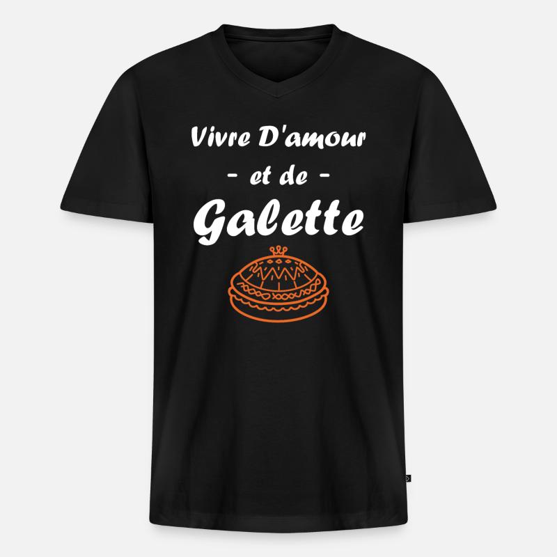 Pfannkuchen - Männer Premium Bio T-Shirt mit V-Ausschnitt - Schwarz