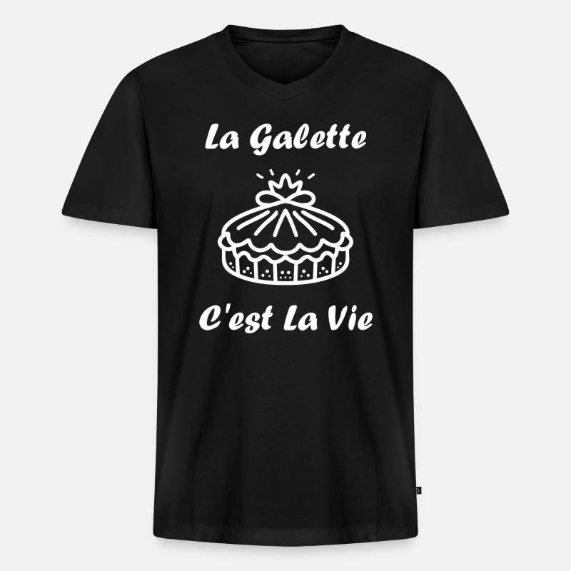 Pfannkuchen - Männer Premium Bio T-Shirt mit V-Ausschnitt - Schwarz
