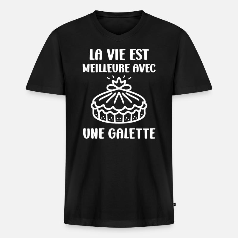 Pfannkuchen - Männer Premium Bio T-Shirt mit V-Ausschnitt - Schwarz