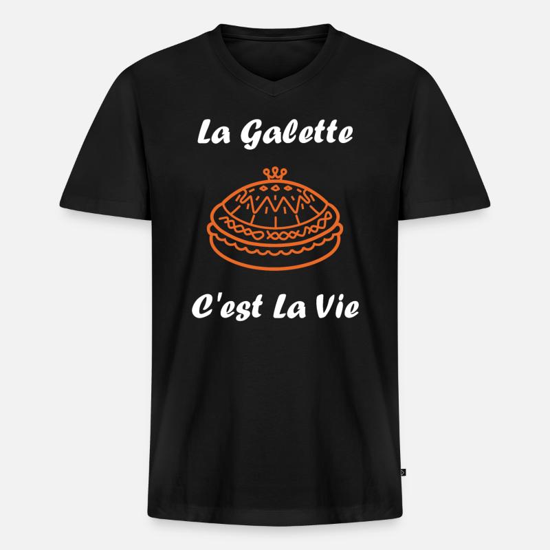 Pfannkuchen - Männer Premium Bio T-Shirt mit V-Ausschnitt - Schwarz