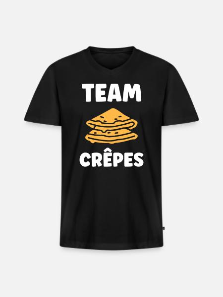 crêpe - T-shirt encolure en V Premium bio Homme - noir