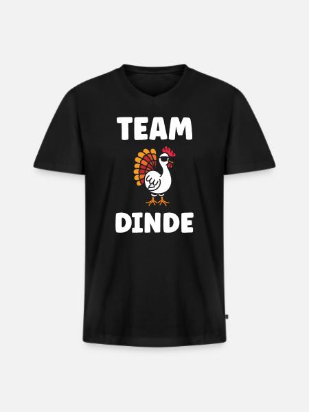 Dinde - T-shirt encolure en V Premium bio Homme - noir