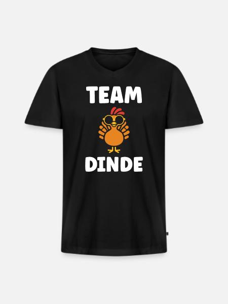 Dinde - T-shirt encolure en V Premium bio Homme - noir