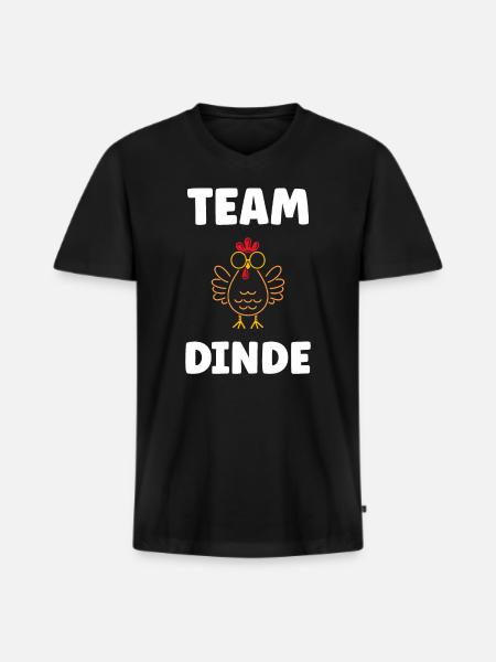 Dinde - T-shirt encolure en V Premium bio Homme - noir