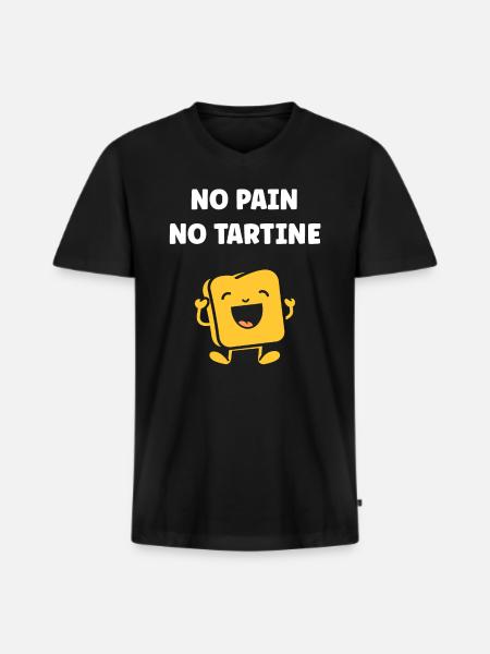 Tartine - T-shirt encolure en V Premium bio Homme - noir